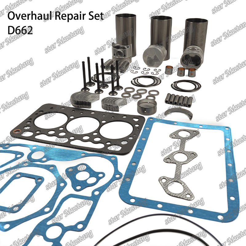 D662 Kit Perbaikan Overhaul Cylinder Liner Piston Kit Gasket Kit Valve Seat Guide Main Bearing Con Rod Bearing Untuk Kubota