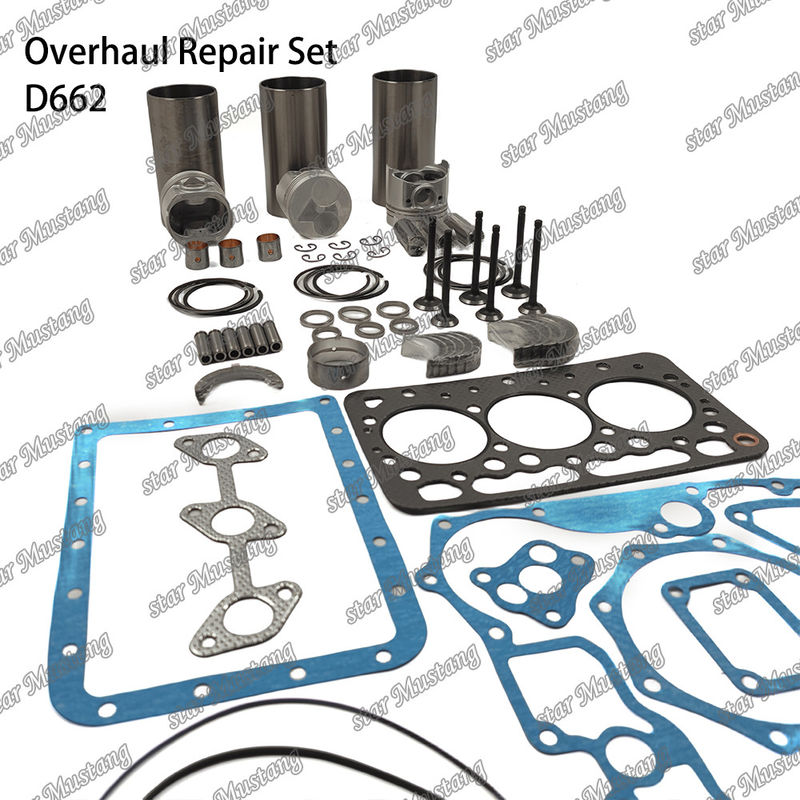 D662 Kit Perbaikan Overhaul Cylinder Liner Piston Kit Gasket Kit Valve Seat Guide Main Bearing Con Rod Bearing Untuk Kubota