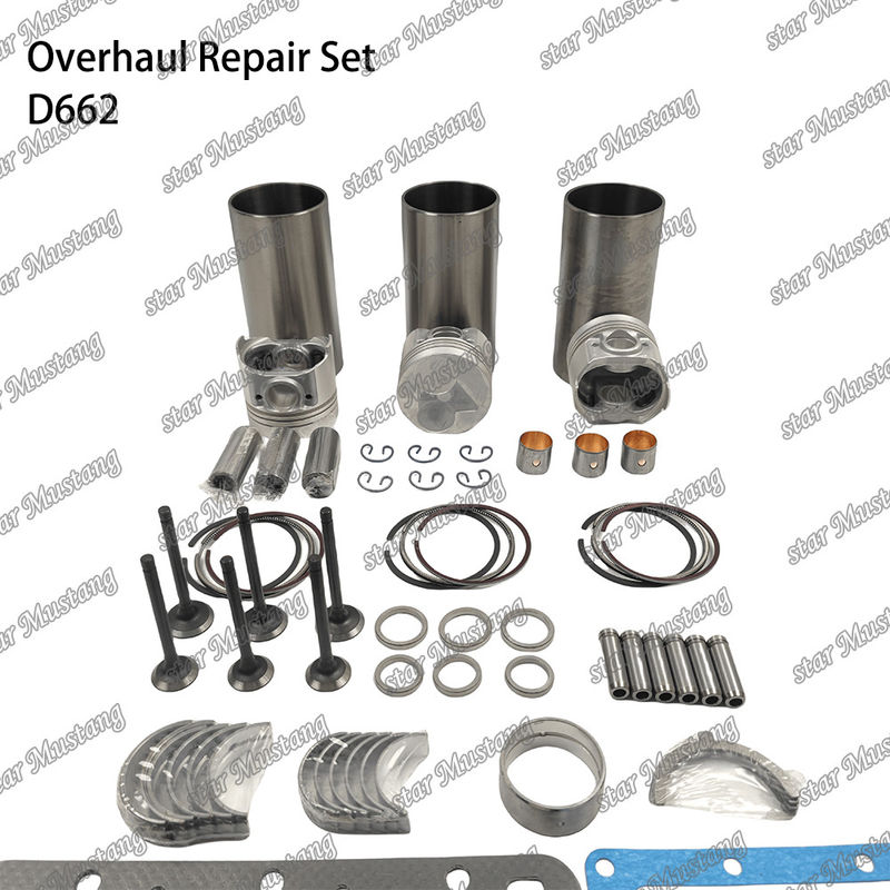 D662 Kit Perbaikan Overhaul Cylinder Liner Piston Kit Gasket Kit Valve Seat Guide Main Bearing Con Rod Bearing Untuk Kubota