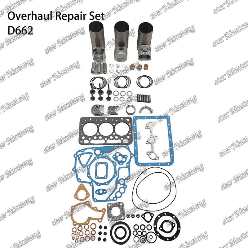 D662 Kit Perbaikan Overhaul Cylinder Liner Piston Kit Gasket Kit Valve Seat Guide Main Bearing Con Rod Bearing Untuk Kubota
