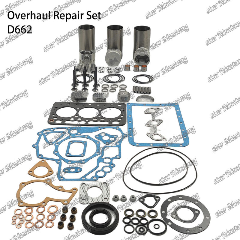 D662 Kit Perbaikan Overhaul Cylinder Liner Piston Kit Gasket Kit Valve Seat Guide Main Bearing Con Rod Bearing Untuk Kubota