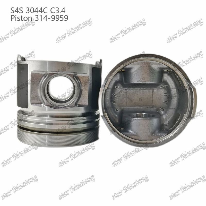S4S 3044C C3.4 825 Mesin Piston Alfin Chamber Ukuran 53mm 60mm Oil Ring 4mm 314-9959 Untuk suku cadang mesin Mitsubishi