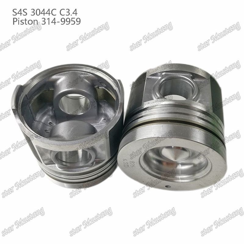 S4S 3044C C3.4 825 Mesin Piston Alfin Chamber Ukuran 53mm 60mm Oil Ring 4mm 314-9959 Untuk suku cadang mesin Mitsubishi