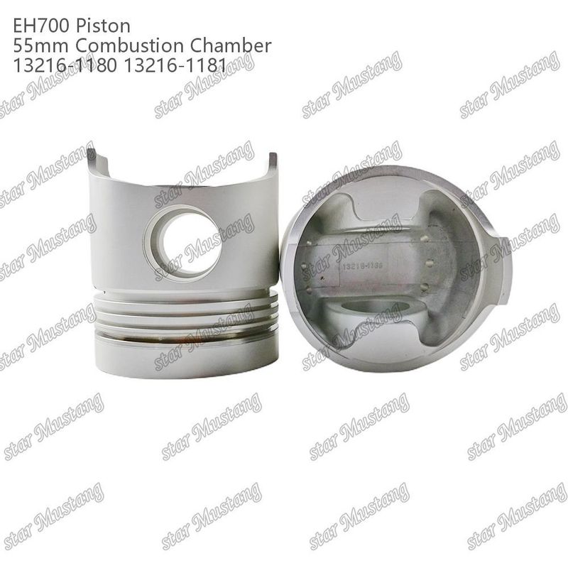 Piston EH700 55mm ruang pembakaran 13216-1181 13216-1180 Untuk bagian perbaikan mesin diesel Hino