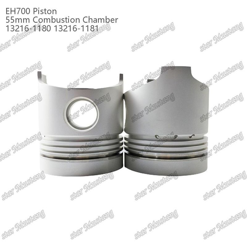 Piston EH700 55mm ruang pembakaran 13216-1181 13216-1180 Untuk bagian perbaikan mesin diesel Hino