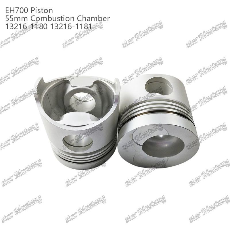 Piston EH700 55mm ruang pembakaran 13216-1181 13216-1180 Untuk bagian perbaikan mesin diesel Hino