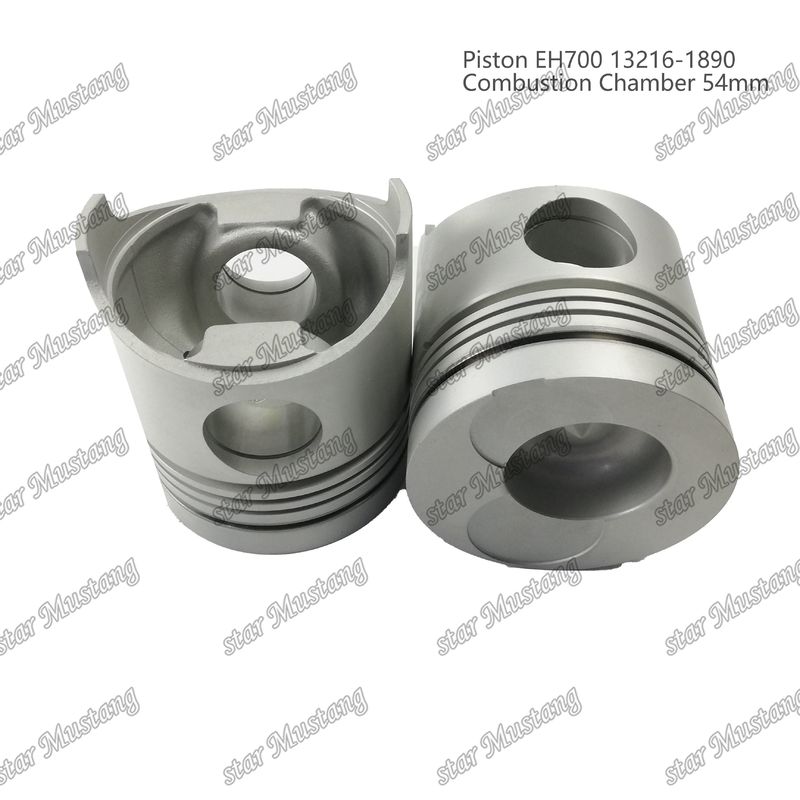 Piston EH700 ruang pembakaran 54mm 13216-1890 Untuk bagian perbaikan mesin diesel Hino