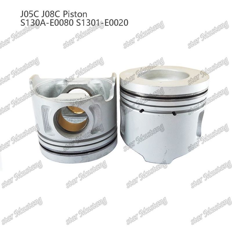Piston J05C J08C dengan sarung tembaga 65mm ruang pembakaran pendinginan internal S130A-E0080 S1301-E0020 Untuk Hino