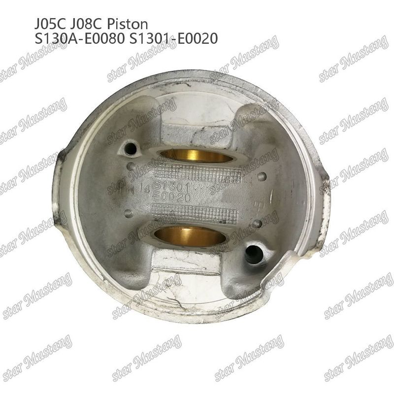 Piston J05C J08C dengan sarung tembaga 65mm ruang pembakaran pendinginan internal S130A-E0080 S1301-E0020 Untuk Hino