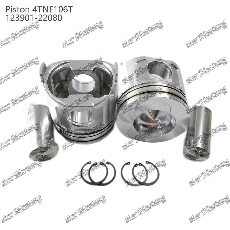 Piston 4TNE106T Dengan Klep Cetak 123901-22080 Untuk Bagian Perbaikan Mesin Diesel Yanmar