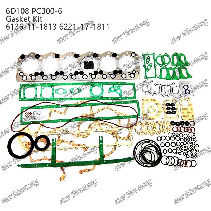 Kit Gasket Lengkap 6D108 PC300-6 6136-11-1813 6221-17-1811 Set Gasket Untuk Bagian Perbaikan Mesin Diesel Komatsu