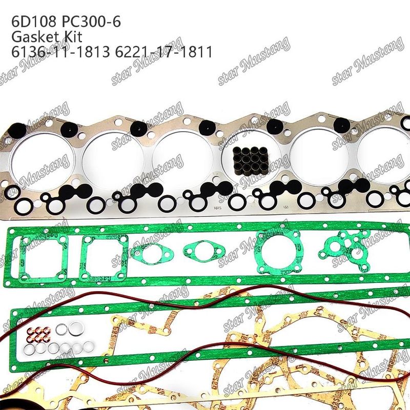 Kit Gasket Lengkap 6D108 PC300-6 6136-11-1813 6221-17-1811 Set Gasket Untuk Bagian Perbaikan Mesin Diesel Komatsu