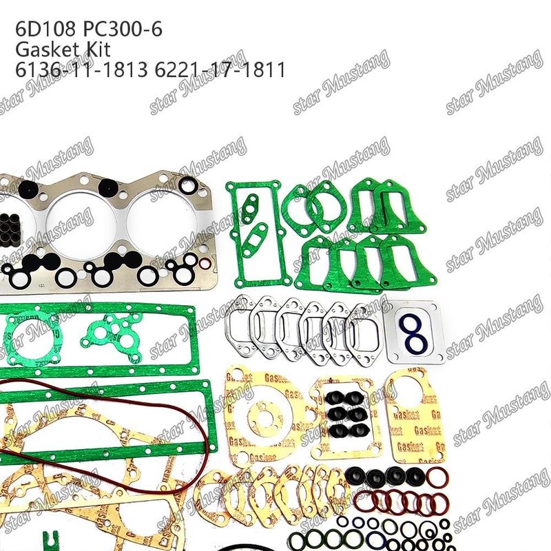 Kit Gasket Lengkap 6D108 PC300-6 6136-11-1813 6221-17-1811 Set Gasket Untuk Bagian Perbaikan Mesin Diesel Komatsu