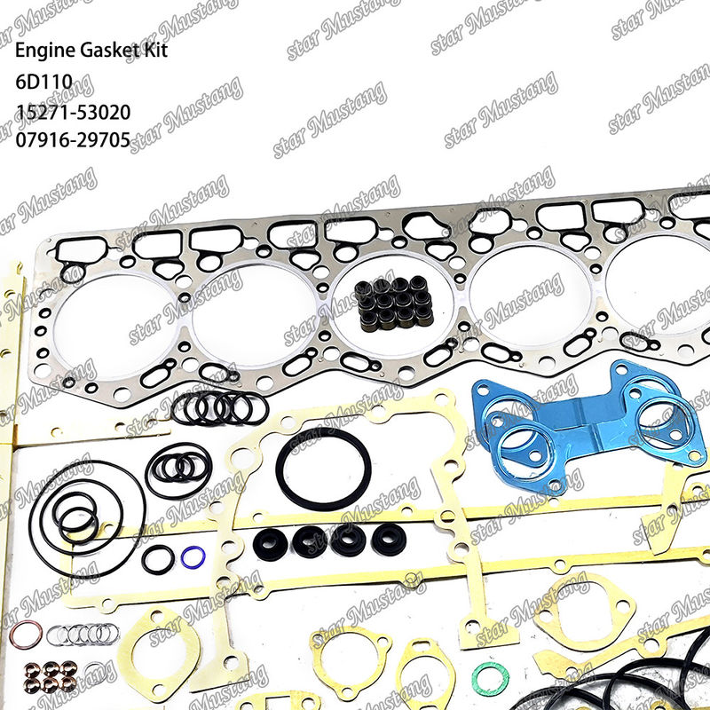 6D110 Full Gasket Set 6138-K1-9901 6138-K2-9901 Cocok untuk Komatsu