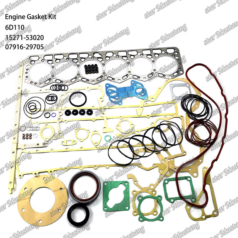 6D110 Full Gasket Set 6138-K1-9901 6138-K2-9901 Cocok untuk Komatsu