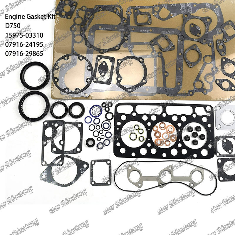 D750 Full Gasket Set Head Gasket 15975-03310 Atas 07916-24195 Bawah 07916-29865 Cocok untuk Kubota