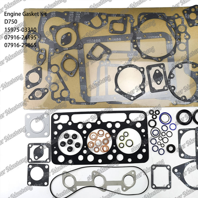 D750 Full Gasket Set Head Gasket 15975-03310 Atas 07916-24195 Bawah 07916-29865 Cocok untuk Kubota