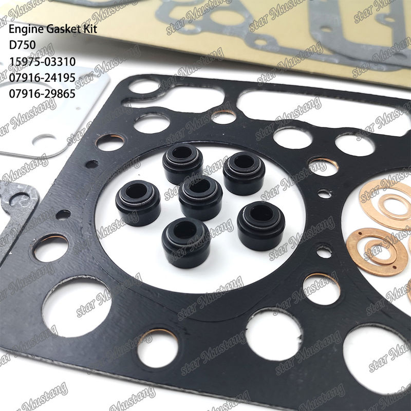 D750 Full Gasket Set Head Gasket 15975-03310 Atas 07916-24195 Bawah 07916-29865 Cocok untuk Kubota