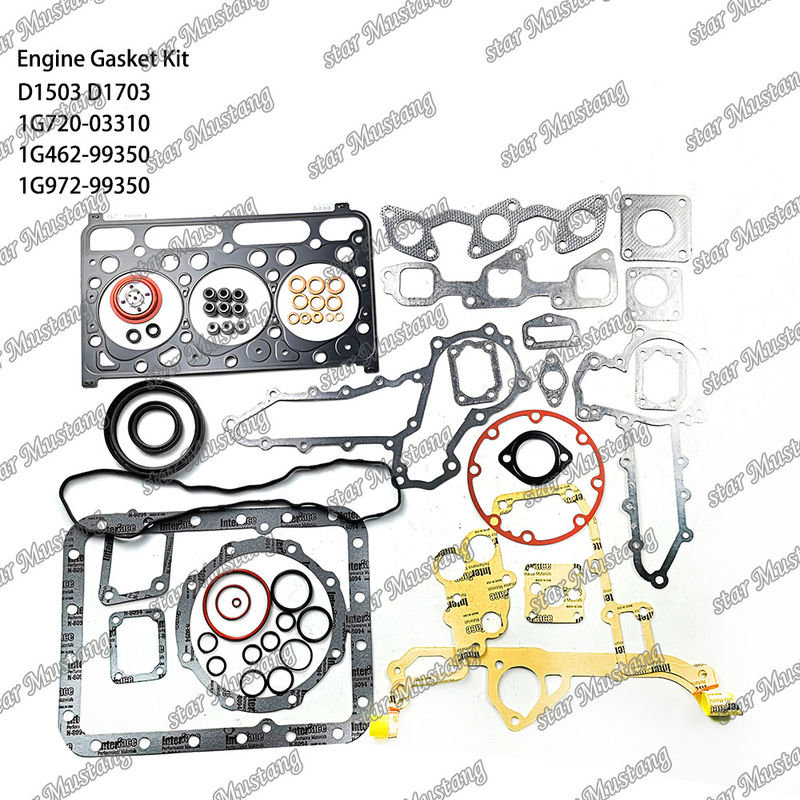 D1503 D1703 Full Gasket Set Metal 1G720-03310 1G462-99350 1G972-99350 Cocok untuk Kubota