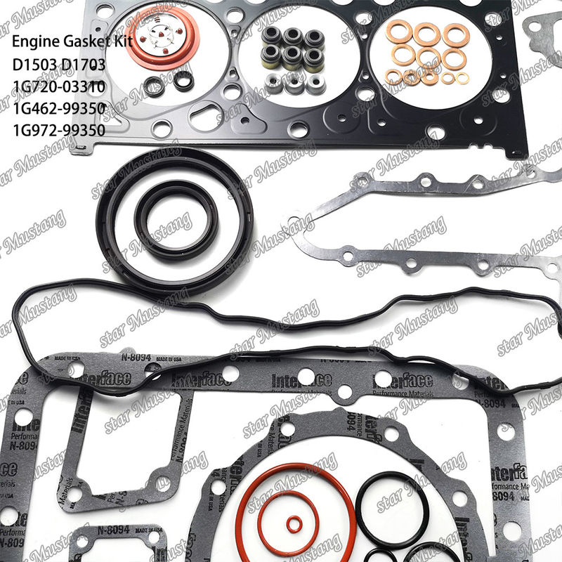 D1503 D1703 Full Gasket Set Metal 1G720-03310 1G462-99350 1G972-99350 Cocok untuk Kubota