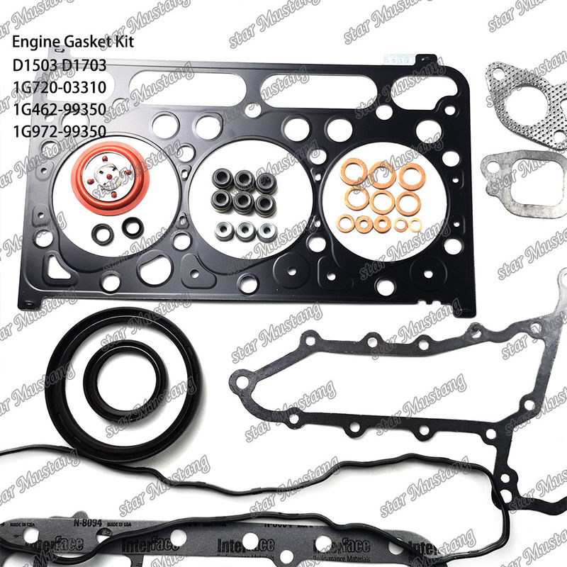 D1503 D1703 Full Gasket Set Metal 1G720-03310 1G462-99350 1G972-99350 Cocok untuk Kubota