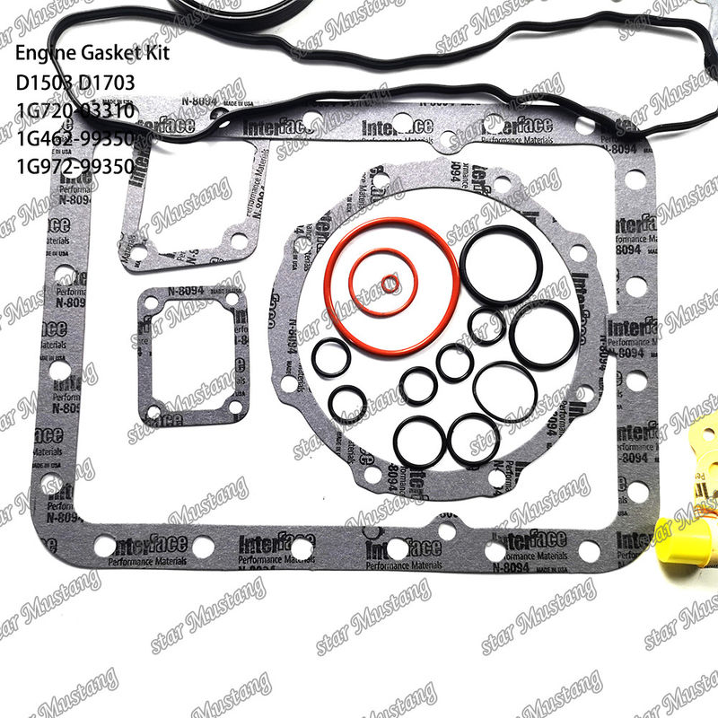 D1503 D1703 Full Gasket Set Metal 1G720-03310 1G462-99350 1G972-99350 Cocok untuk Kubota