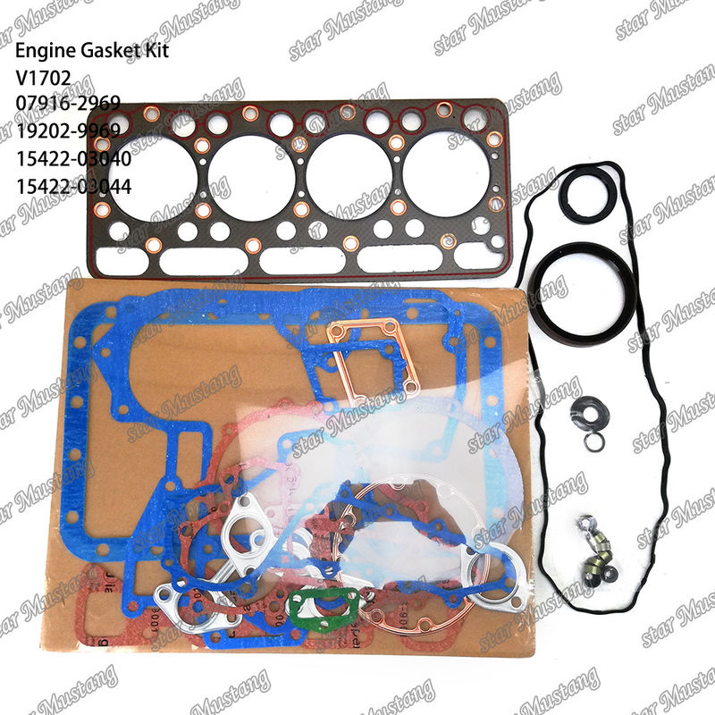 V1702 Set Gasket Lengkap 07916-2969 19202-9969 15422-03040 15422-03044 Cocok untuk Kubota