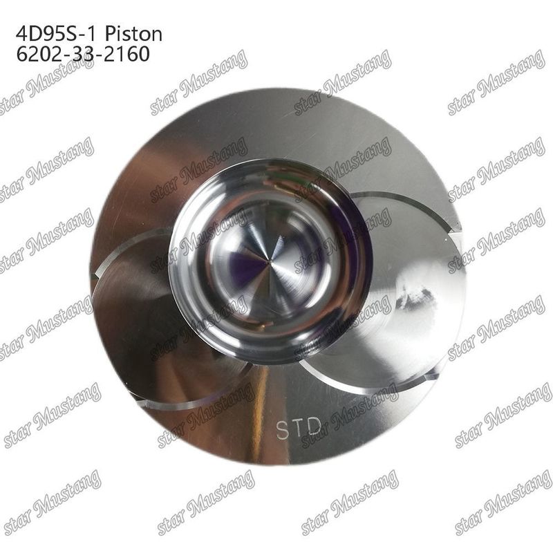 Piston 4D95S-1 104mm tinggi bulat bawah 51mm ruang pembakaran 6202-33-2160 Untuk suku cadang mesin Kumatsu
