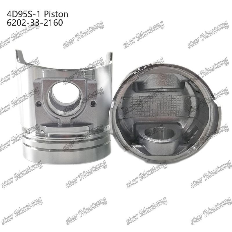 Piston 4D95S-1 104mm tinggi bulat bawah 51mm ruang pembakaran 6202-33-2160 Untuk suku cadang mesin Kumatsu