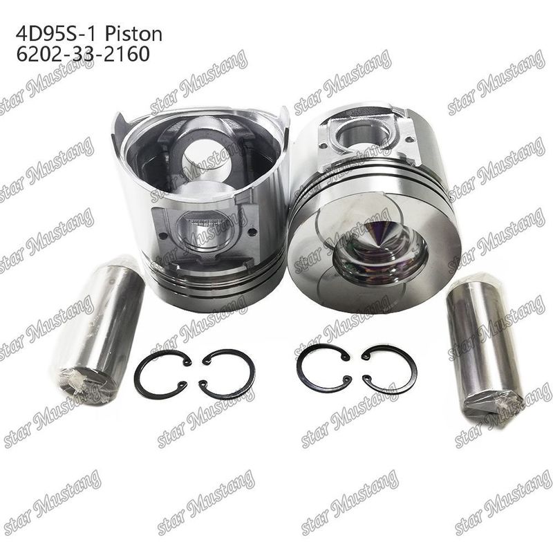Piston 4D95S-1 104mm tinggi bulat bawah 51mm ruang pembakaran 6202-33-2160 Untuk suku cadang mesin Kumatsu