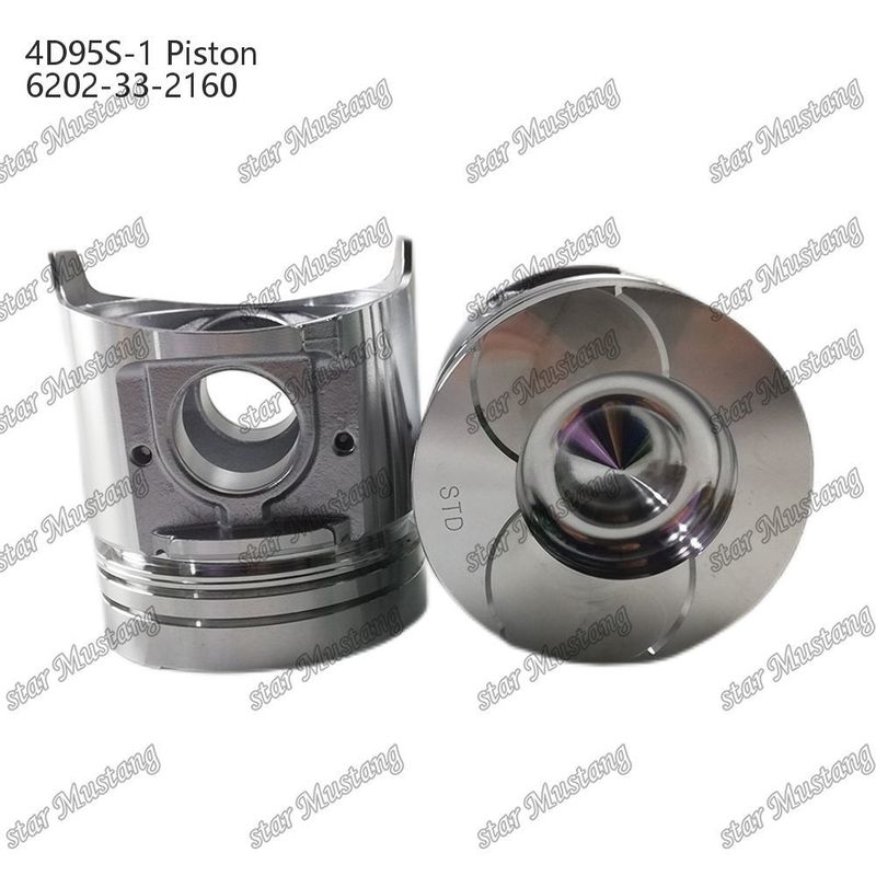 Piston 4D95S-1 104mm tinggi bulat bawah 51mm ruang pembakaran 6202-33-2160 Untuk suku cadang mesin Kumatsu