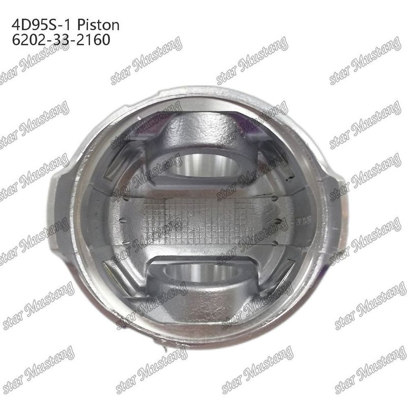 Piston 4D95S-1 104mm tinggi bulat bawah 51mm ruang pembakaran 6202-33-2160 Untuk suku cadang mesin Kumatsu