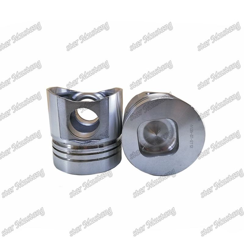 Piston 6D105-1 Bagian bawah persegi 6136-31-2112 6136-31-2010 Untuk suku cadang mesin Kumatsu