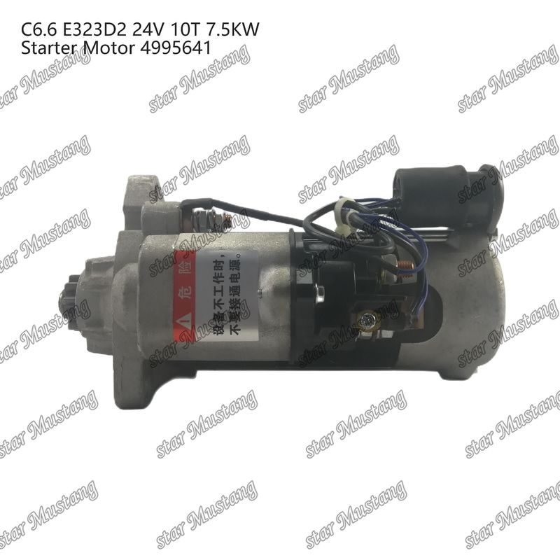 Motor starter motor C6.6 E323D2 24V 10T 7,5KW 4995641 Untuk suku cadang mesin Caterpillar