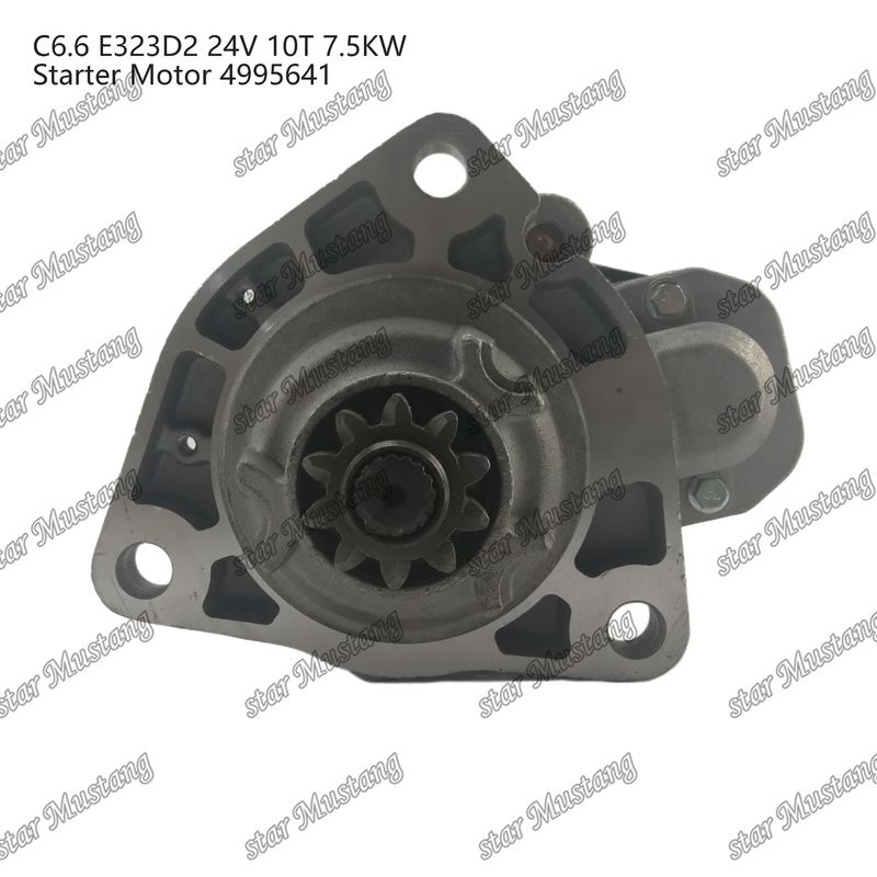 Motor starter motor C6.6 E323D2 24V 10T 7,5KW 4995641 Untuk suku cadang mesin Caterpillar