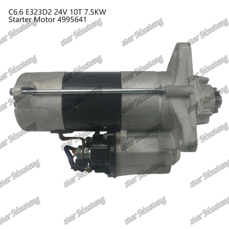 Motor starter motor C6.6 E323D2 24V 10T 7,5KW 4995641 Untuk suku cadang mesin Caterpillar