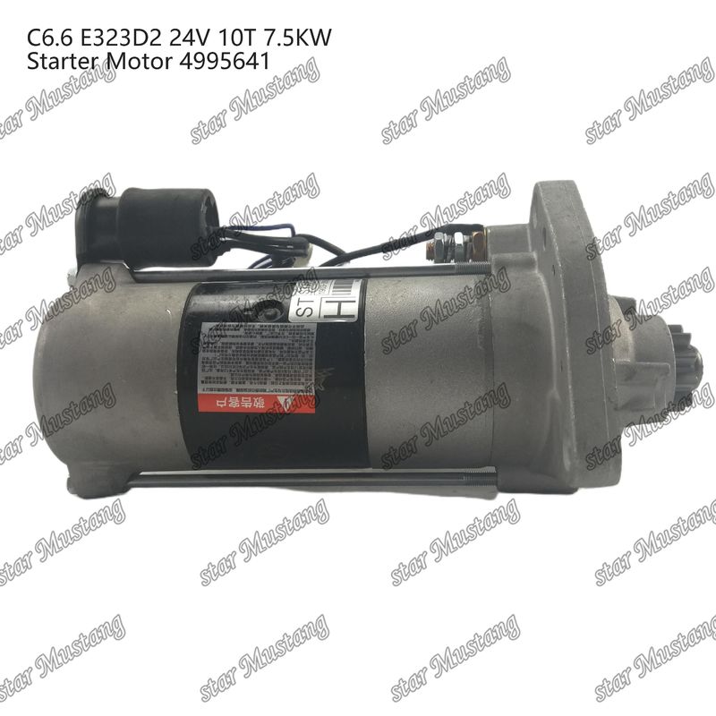 Motor starter motor C6.6 E323D2 24V 10T 7,5KW 4995641 Untuk suku cadang mesin Caterpillar