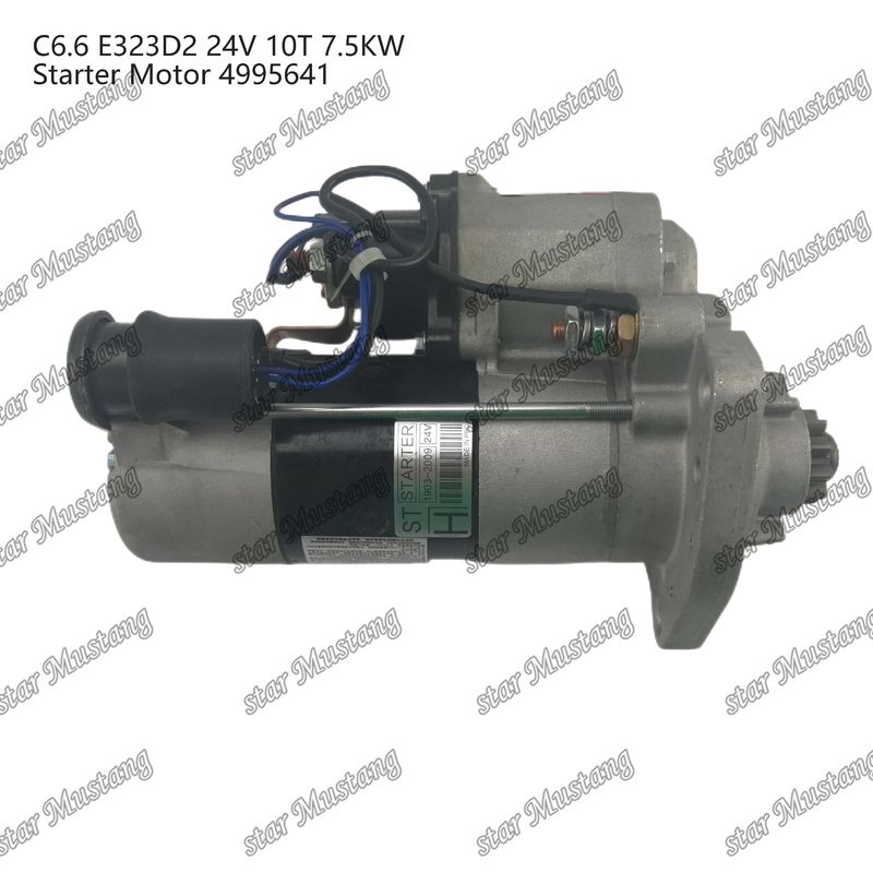 Motor starter motor C6.6 E323D2 24V 10T 7,5KW 4995641 Untuk suku cadang mesin Caterpillar
