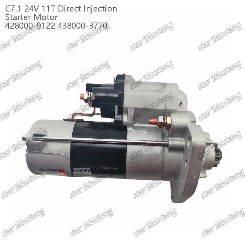 Motor starter mesin C7.1 DI tipe 24V 11T 428000-9122 438000-3770 Untuk suku cadang mesin Caterpillar
