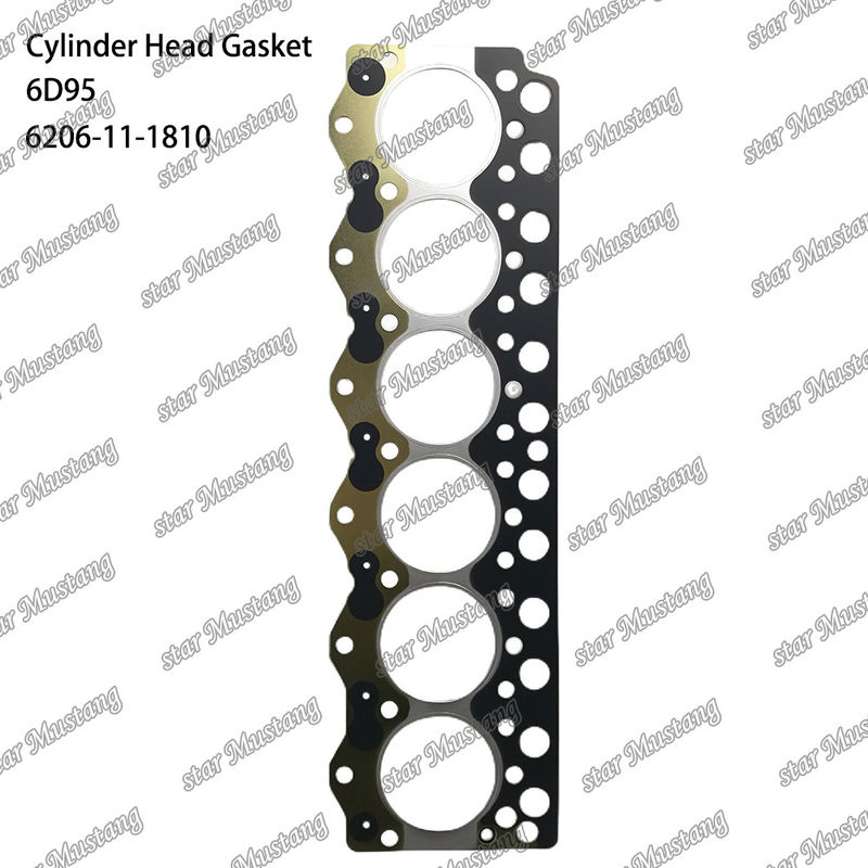 Gasket Kepala Silinder 6D95 Logam 6206-11-1810 Untuk suku cadang mesin KUMATSU
