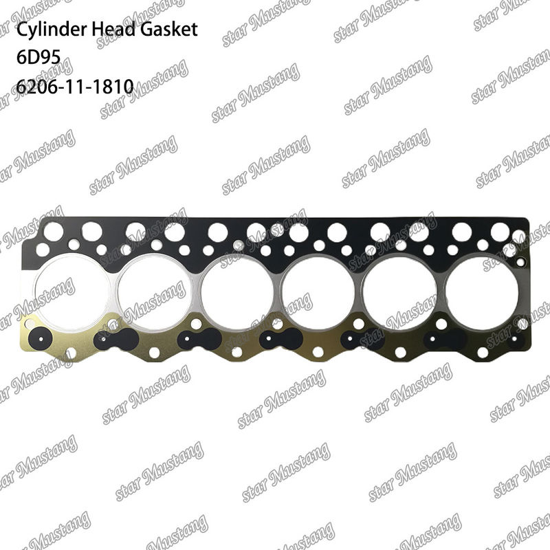 Gasket Kepala Silinder 6D95 Logam 6206-11-1810 Untuk suku cadang mesin KUMATSU