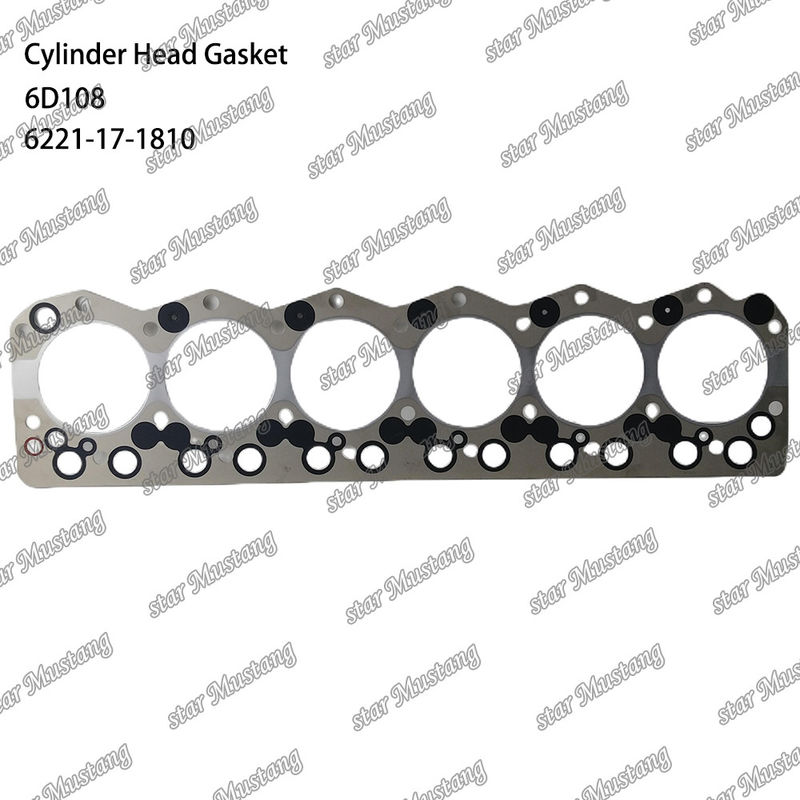 Gasket Silinder 6D108 6221-17-1810 6221-11-1811 Untuk suku cadang mesin KUMATSU