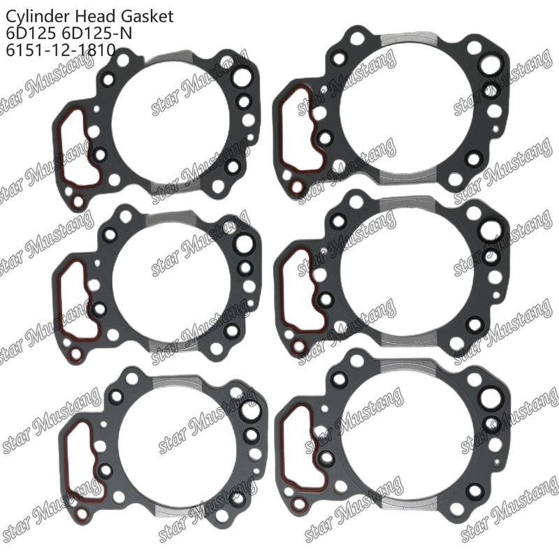 Gasket Silinder 6D125 6D125-N 6151-12-1810 Untuk suku cadang mesin KUMATSU