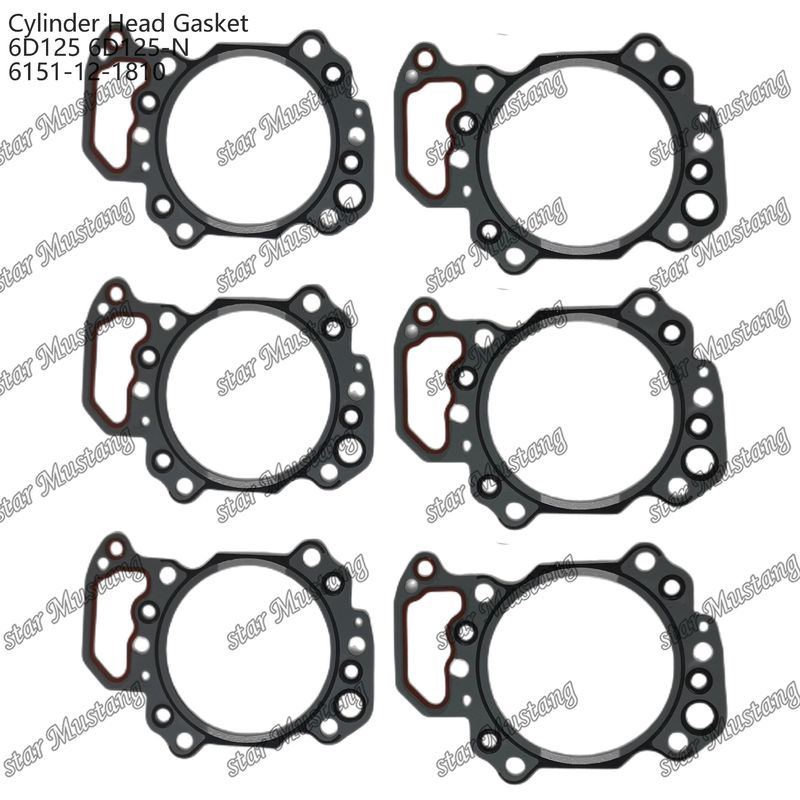 Gasket Silinder 6D125 6D125-N 6151-12-1810 Untuk suku cadang mesin KUMATSU