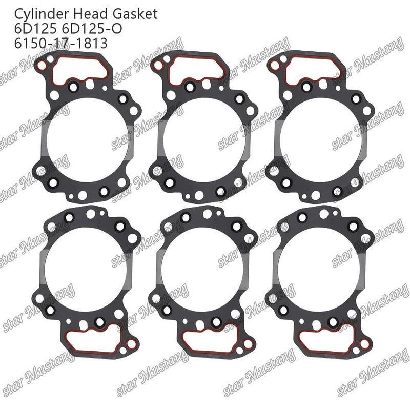 Gasket Kepala Silinder 6D125 6D125-O 6150-17-1813 Untuk suku cadang mesin KUMATSU