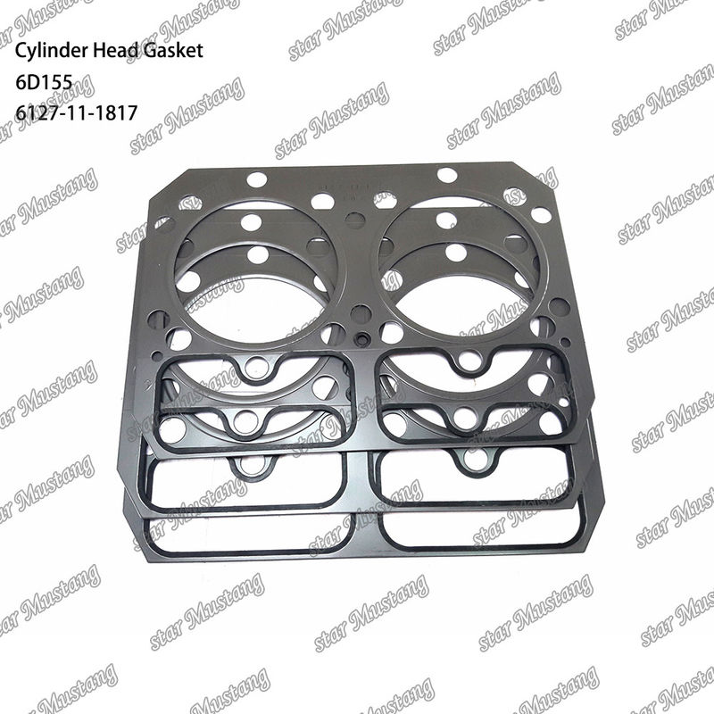 Gasket Kepala Silinder 6D155 Logam 6127-11-1817 Untuk suku cadang mesin KUMATSU