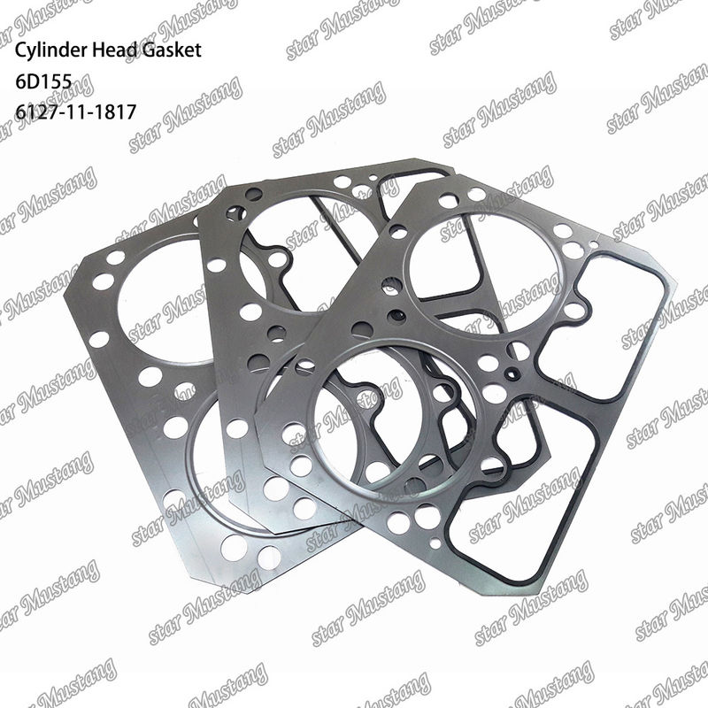 Gasket Kepala Silinder 6D155 Logam 6127-11-1817 Untuk suku cadang mesin KUMATSU