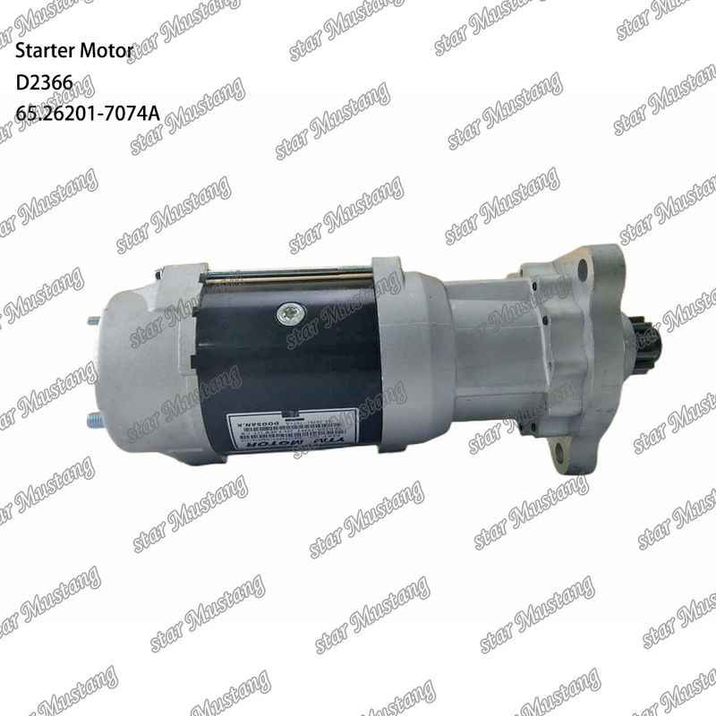 D2366 Motor Starter Motor 39MT 24V 9.0KW 11T 65.26201-7074A Untuk suku cadang mesin DOOSAN DAEWOO