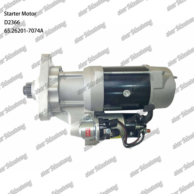 D2366 Motor Starter Motor 39MT 24V 9.0KW 11T 65.26201-7074A Untuk suku cadang mesin DOOSAN DAEWOO