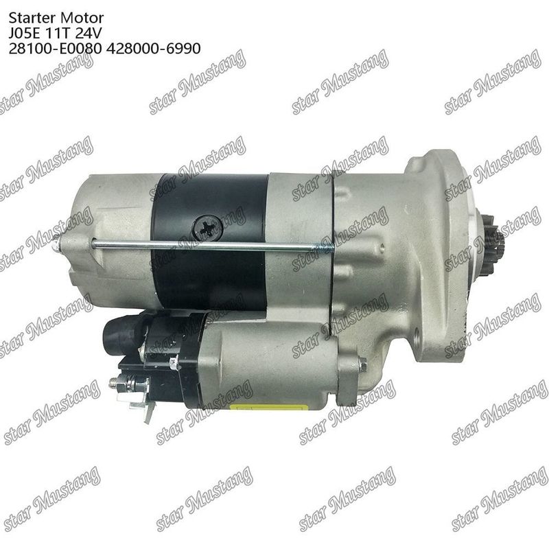 J05E Motor starter motor 11T 24V 28100-E0080 428000-6990 Untuk suku cadang mesin HINO